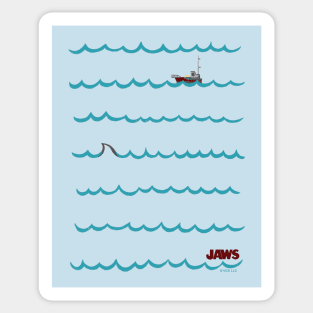 Jaws Shark Minimalist Waves Sticker